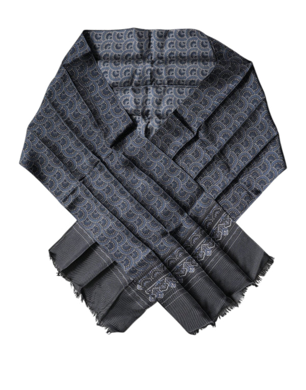 Dark Blue Fantasy Silk Neck Wrap Shawl Scarf Dolce & Gabbana