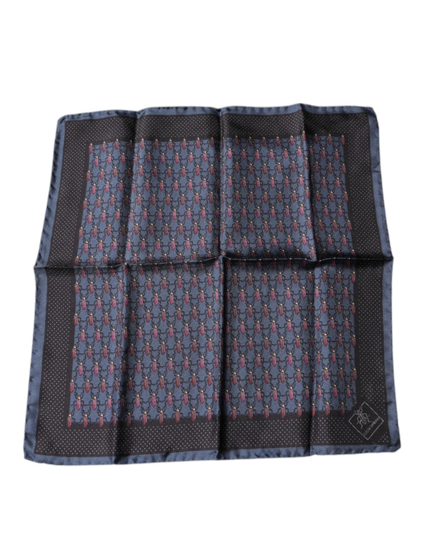 Dark Blue Beetle Square Handkerchief Scarf Dolce & Gabbana