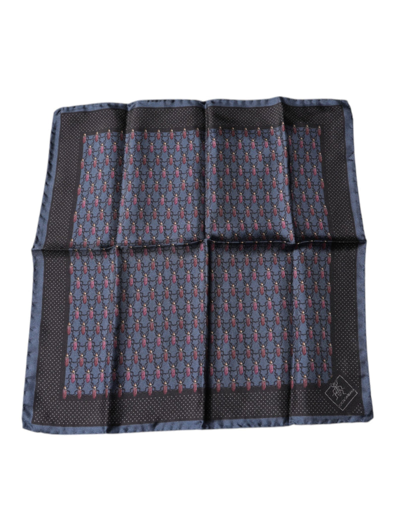 Dark Blue Beetle Square Handkerchief Scarf Dolce & Gabbana