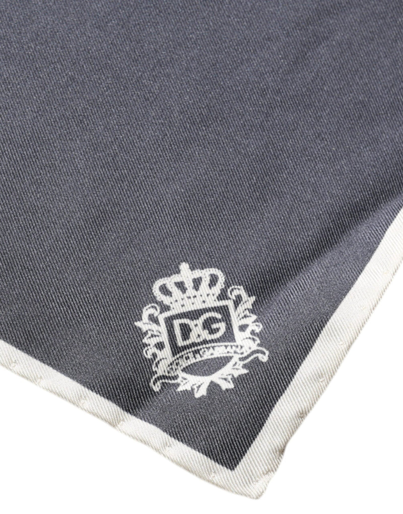 Gray Crown Logo Square Handkerchief Scarf Dolce & Gabbana