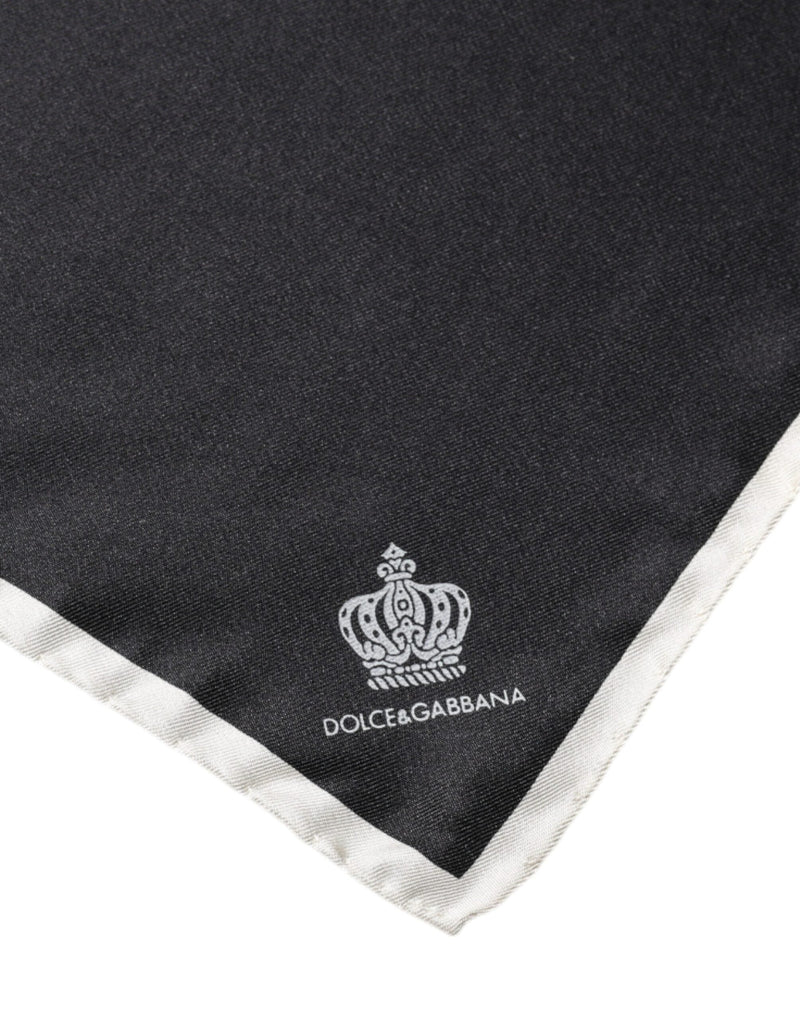 Black Crown Logo Square Handkerchief Scarf Dolce & Gabbana