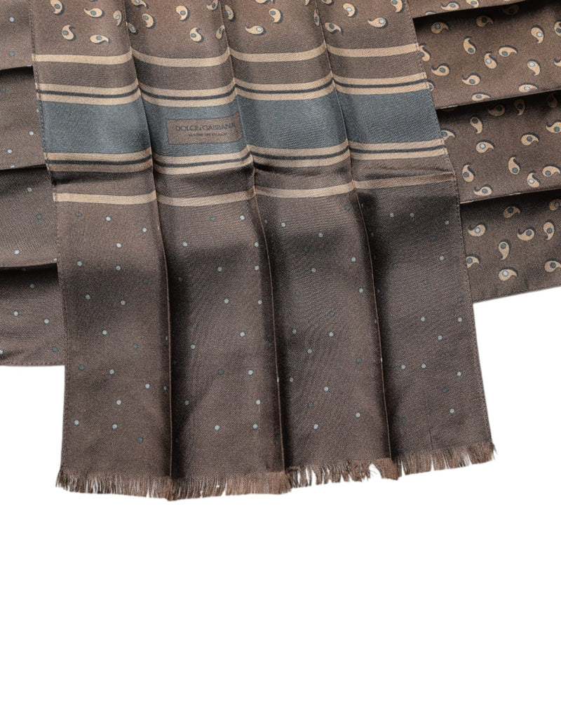 Brown Fantasy Silk Neck Wrap Shawl Scarf Dolce & Gabbana