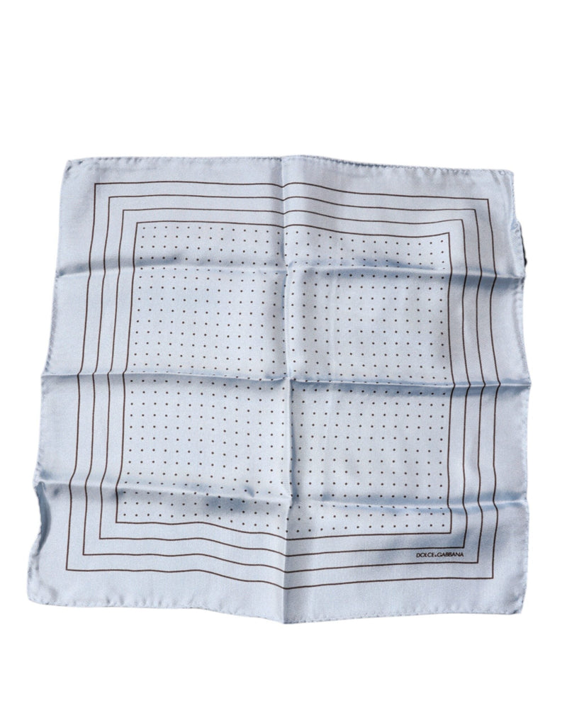 Sky Blue Polka Dots Square Handkerchief Scarf Dolce & Gabbana