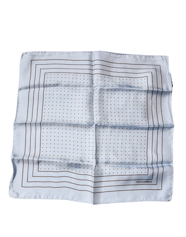 Sky Blue Polka Dots Square Handkerchief Scarf Dolce & Gabbana