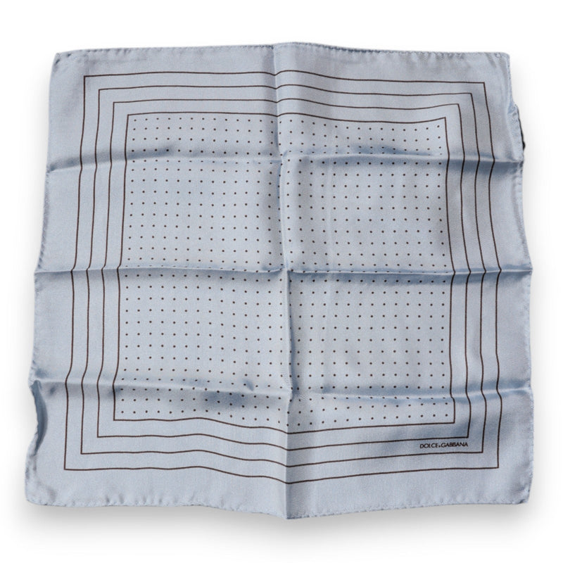 Sky Blue Polka Dots Square Handkerchief Scarf Dolce & Gabbana