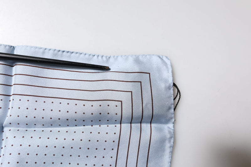 Sky Blue Polka Dots Square Handkerchief Scarf Dolce & Gabbana