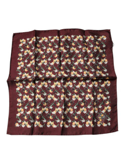 Maroon Oranges Silk Square Handkerchief Scarf Dolce & Gabbana