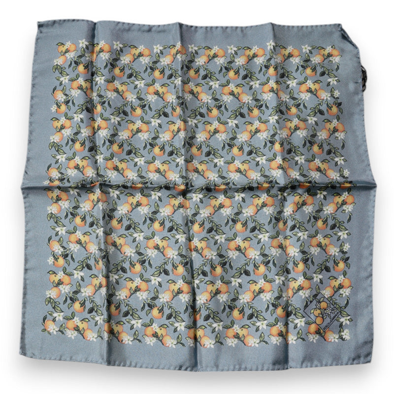 Gray Oranges Silk Square Handkerchief Scarf Dolce & Gabbana