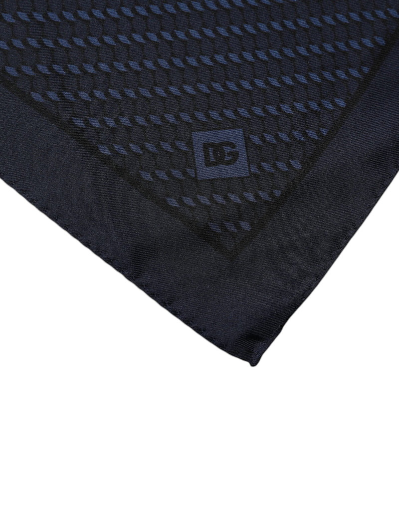 Dark Blue Fantasy Square Handkerchief Scarf Dolce & Gabbana