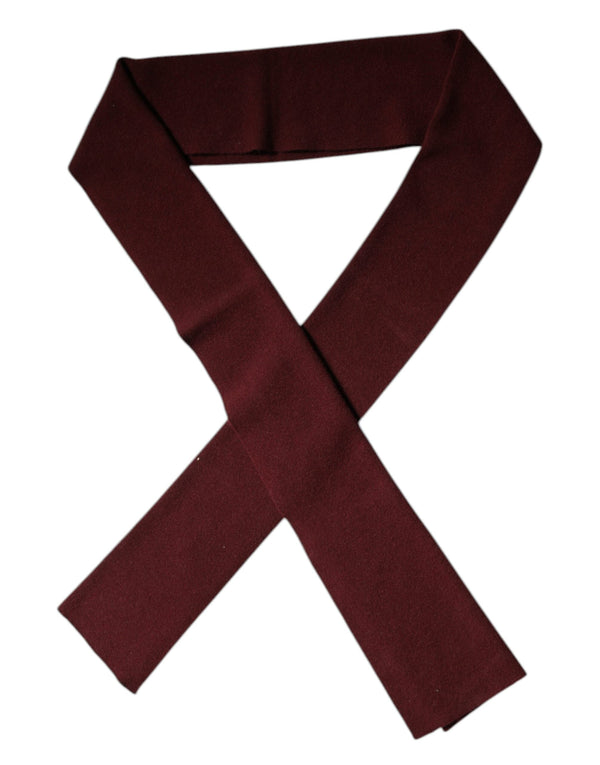 Maroon Cashmere Skinny Neck Wrap Scarf Dolce & Gabbana