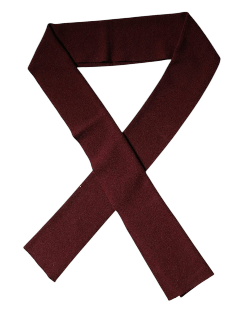 Maroon Cashmere Skinny Neck Wrap Scarf Dolce & Gabbana