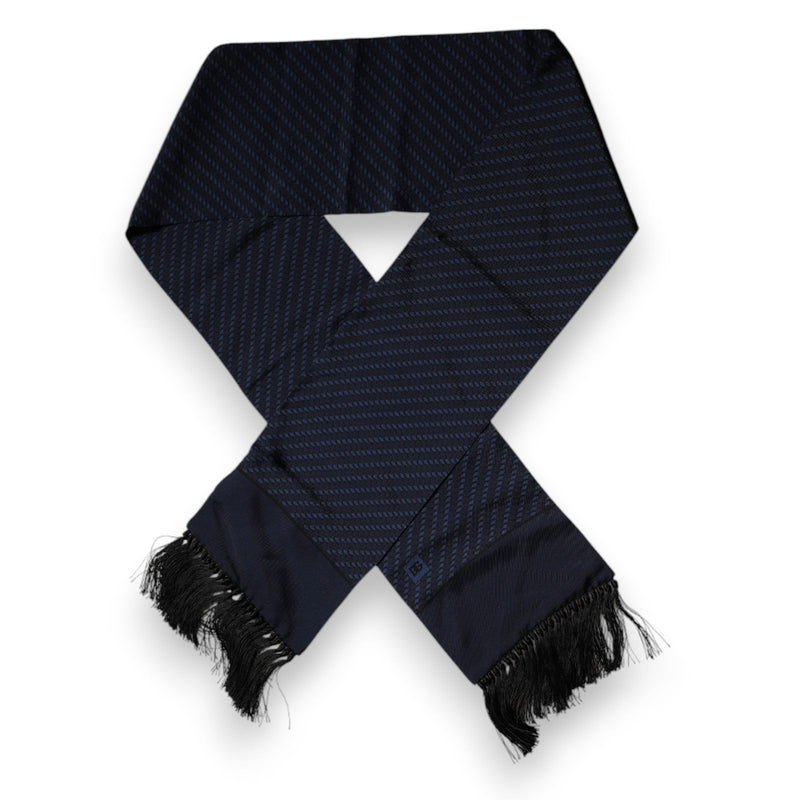 Dark Blue Fantasy Fringes Neck Wrap Scarf Dolce & Gabbana