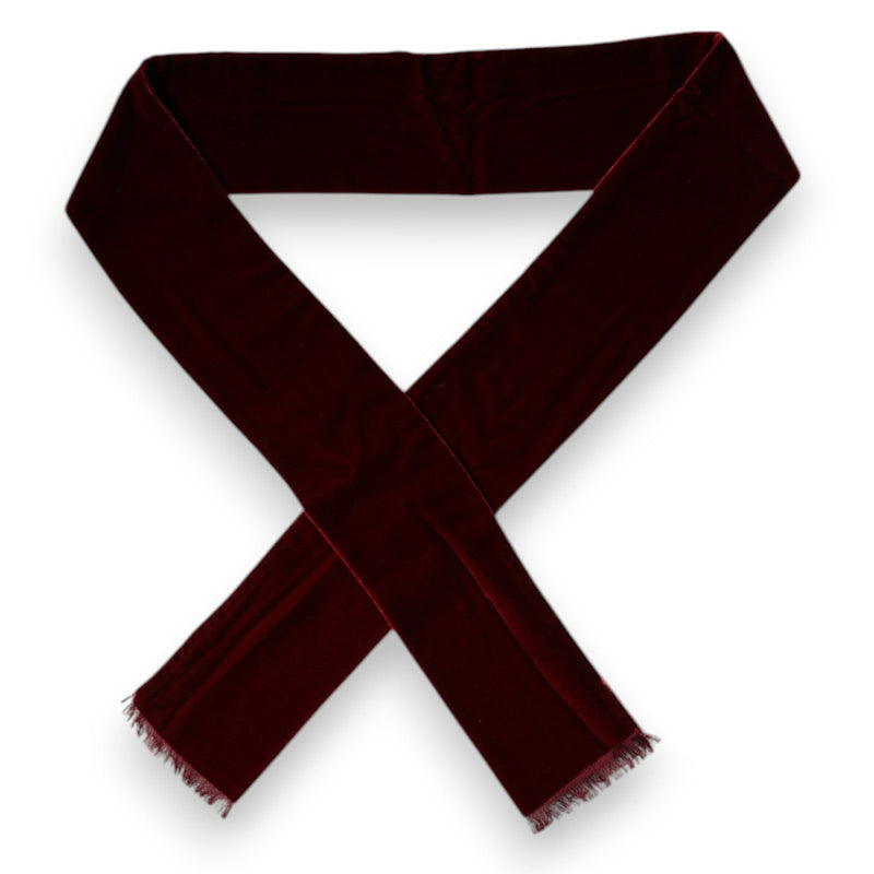 Maroon Silk Fringes Skinny Neck Wrap Scarf Dolce & Gabbana