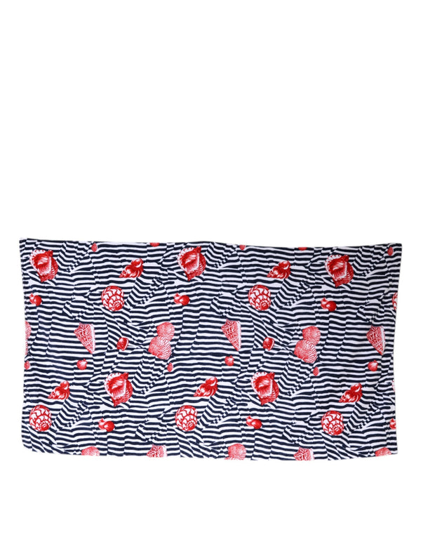 Multicolor Stripes Seashells Beach Towel Dolce & Gabbana