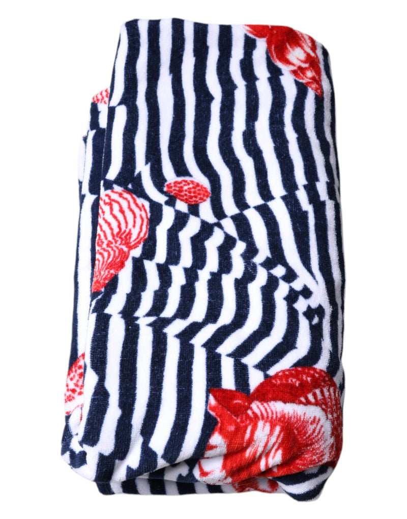 Multicolor Stripes Seashells Beach Towel Dolce & Gabbana