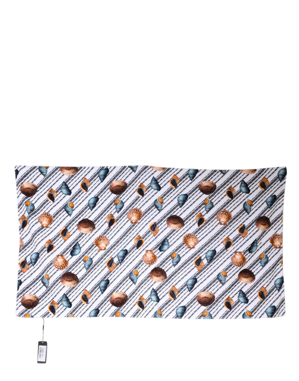 Multicolor Stripes Seashells Beach Towel Dolce & Gabbana