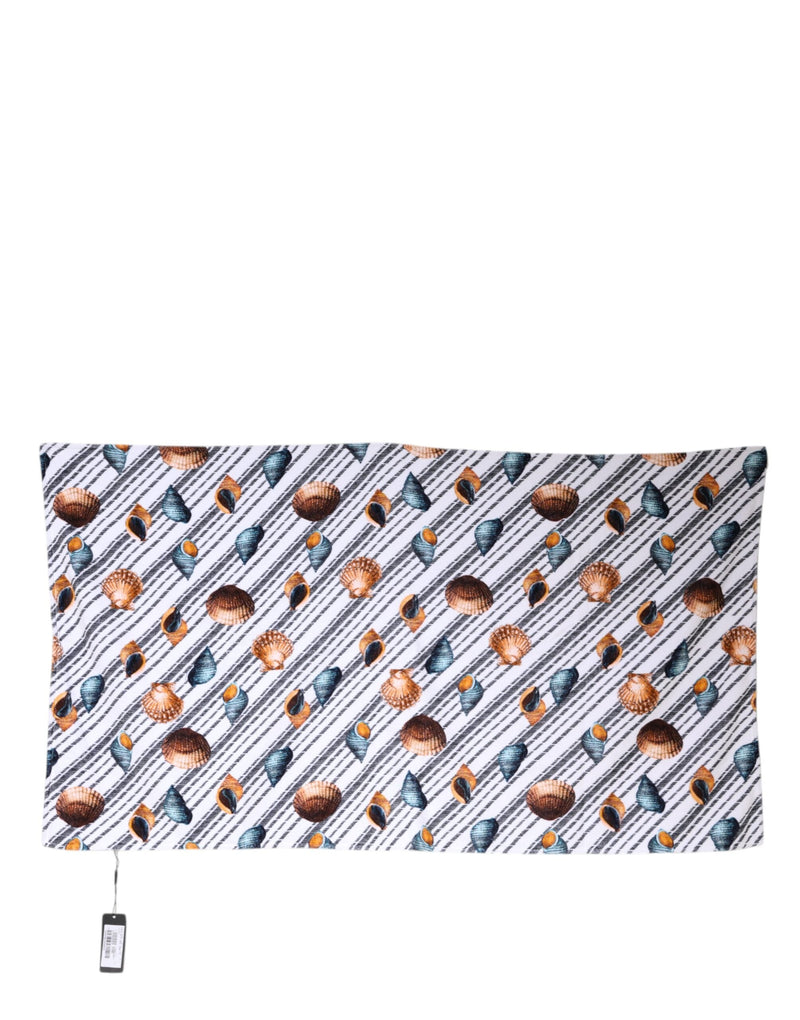 Multicolor Stripes Seashells Beach Towel Dolce & Gabbana
