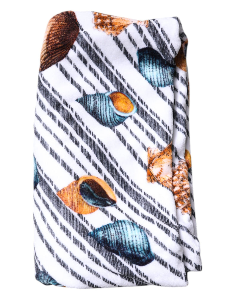 Multicolor Stripes Seashells Beach Towel Dolce & Gabbana