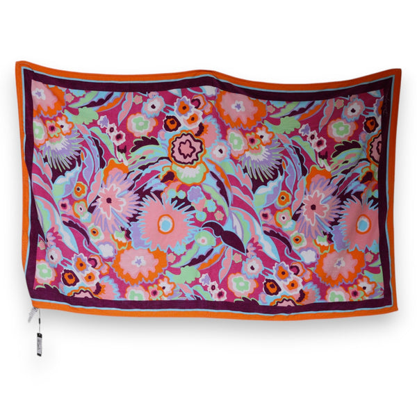 Multicolor Floral Print Cotton Beach Towel Dolce & Gabbana