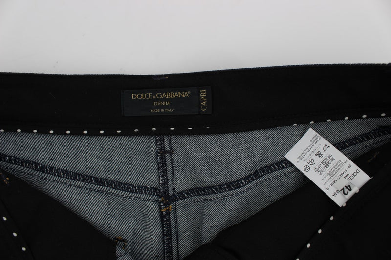 Embroidered Capri Jeans for Elegant Styling Dolce & Gabbana