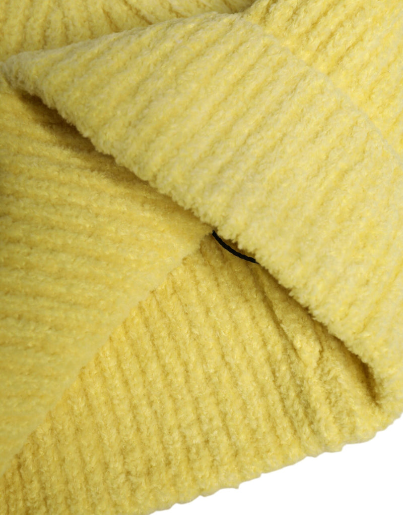 Yellow Cotton Knitted Winter Beanie Hat Dolce & Gabbana