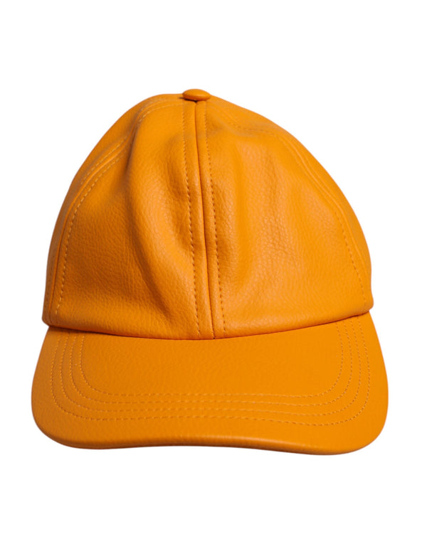 Orange Cotton 6 Panels Baseball Cap Dolce & Gabbana