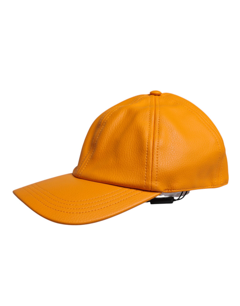 Orange Cotton 6 Panels Baseball Cap Dolce & Gabbana