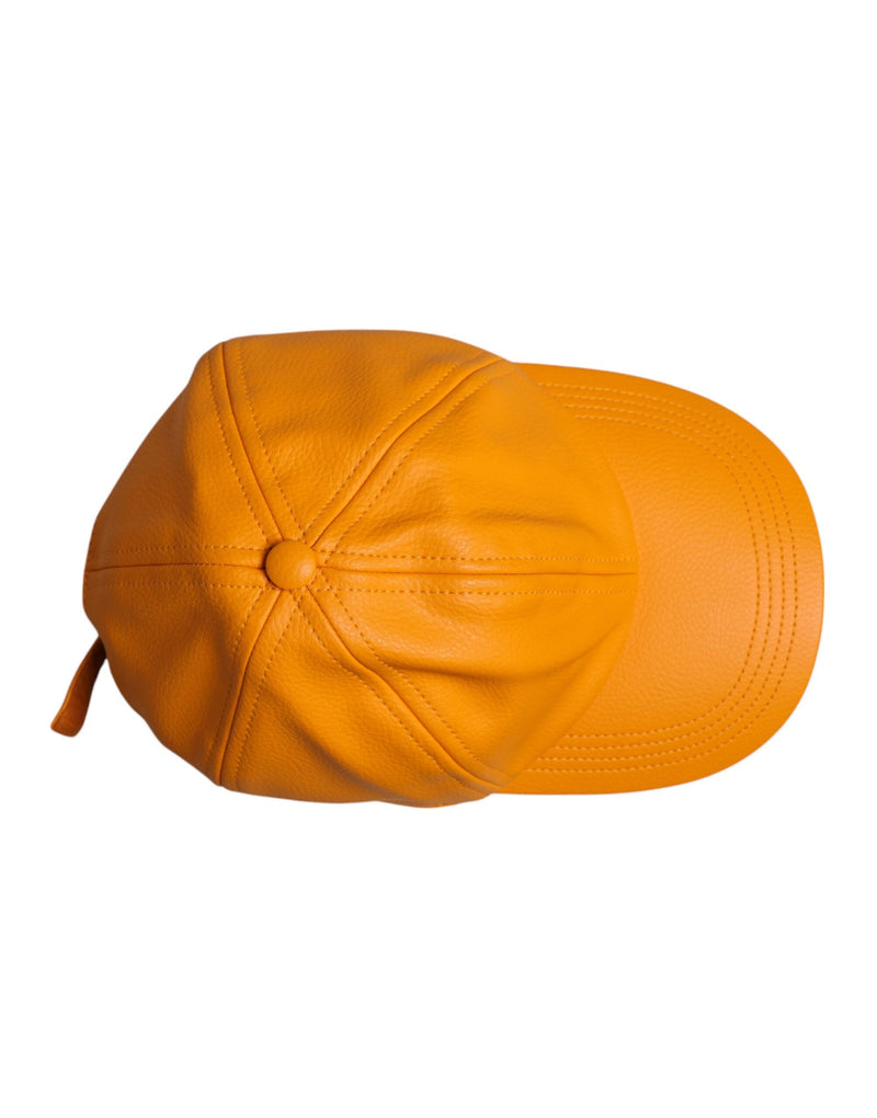 Orange Cotton 6 Panels Baseball Cap Dolce & Gabbana