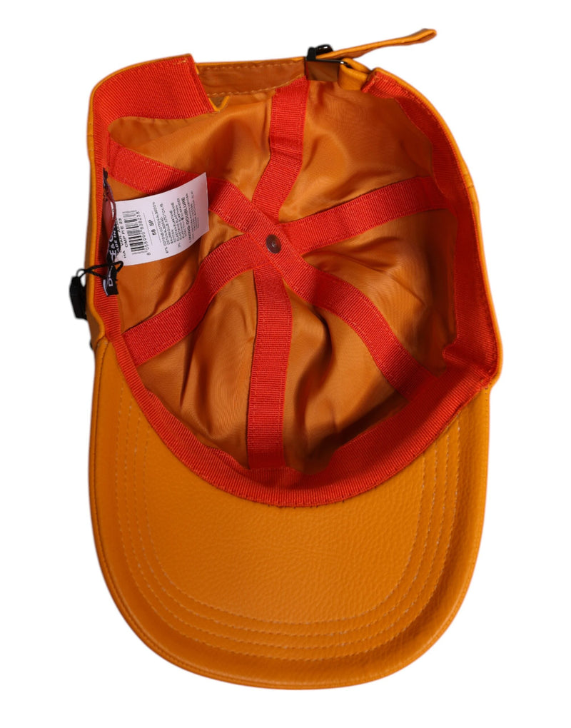 Orange Cotton 6 Panels Baseball Cap Dolce & Gabbana