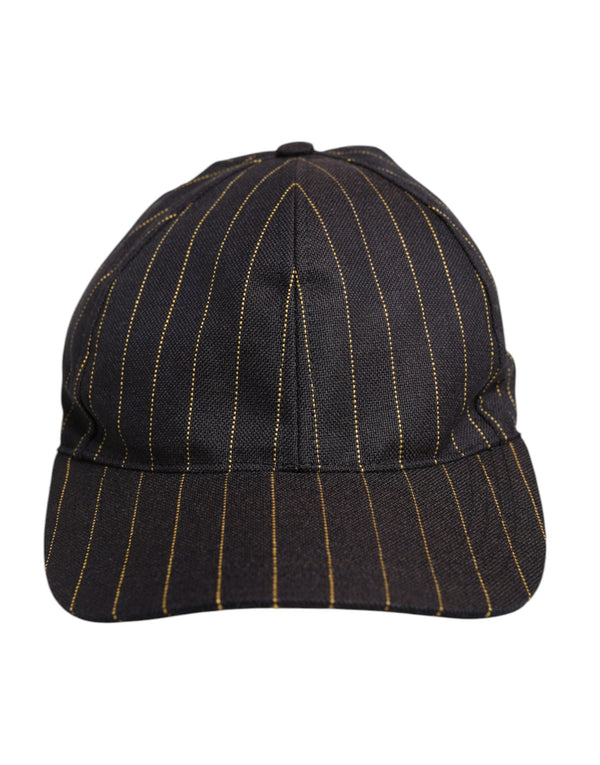 Brown Stripes Cotton 6 Panels Baseball Cap Dolce & Gabbana