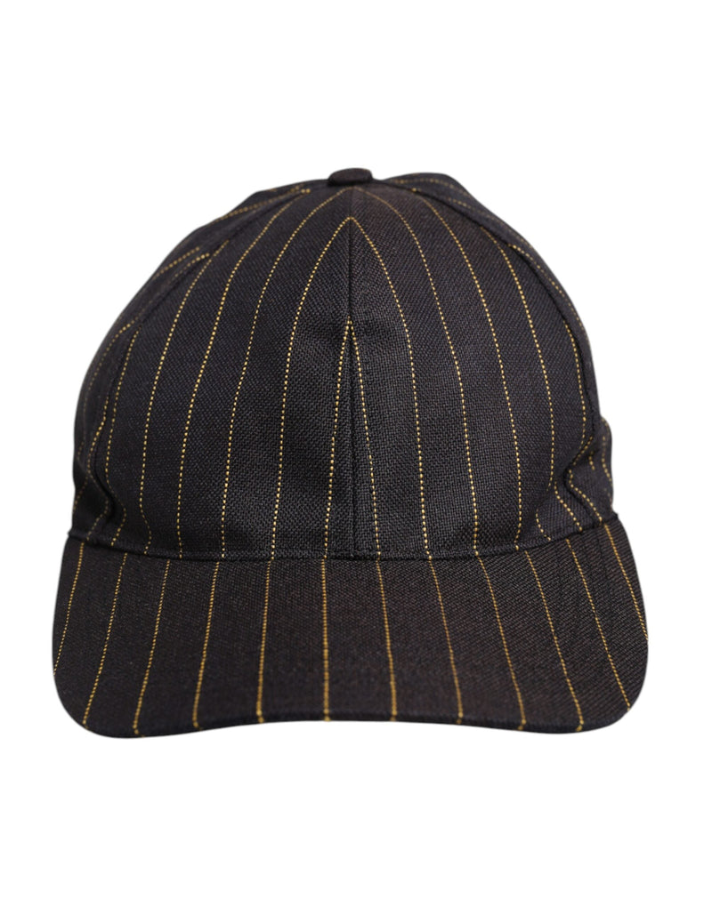 Brown Stripes Cotton 6 Panels Baseball Cap Dolce & Gabbana