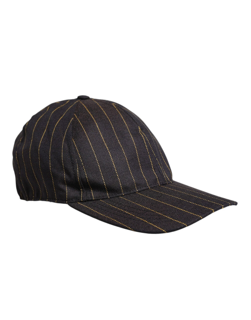 Brown Stripes Cotton 6 Panels Baseball Cap Dolce & Gabbana
