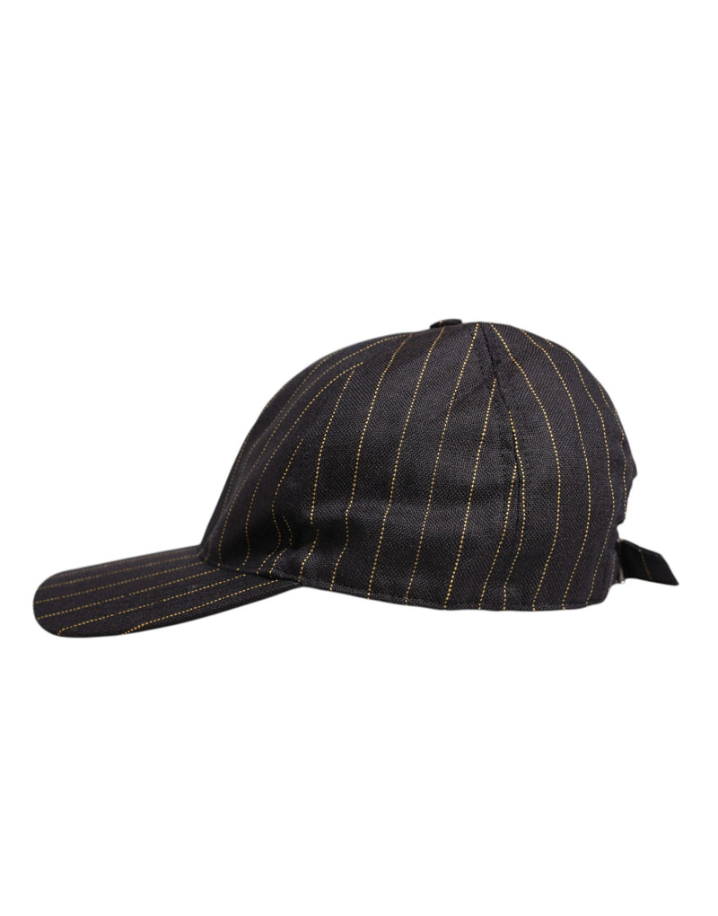 Brown Stripes Cotton 6 Panels Baseball Cap Dolce & Gabbana