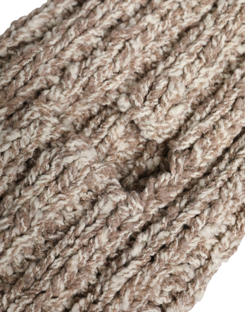 Beige Wool Knitted Ski Mask Balaclava Hat Dolce & Gabbana