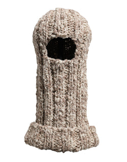 Beige Wool Knitted Ski Mask Balaclava Hat Dolce & Gabbana