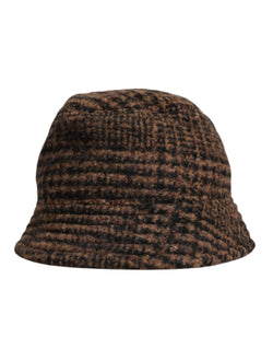 Brown Houndstooth Wool Woven Bucket Hat Dolce & Gabbana