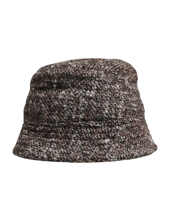 Brown Alpaca Wool Woven Bucket Hat Dolce & Gabbana