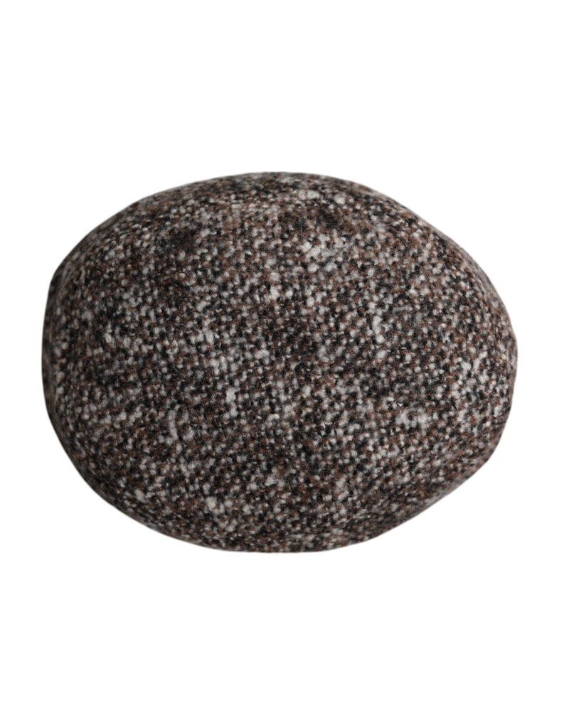 Brown Alpaca Wool Woven Bucket Hat Dolce & Gabbana