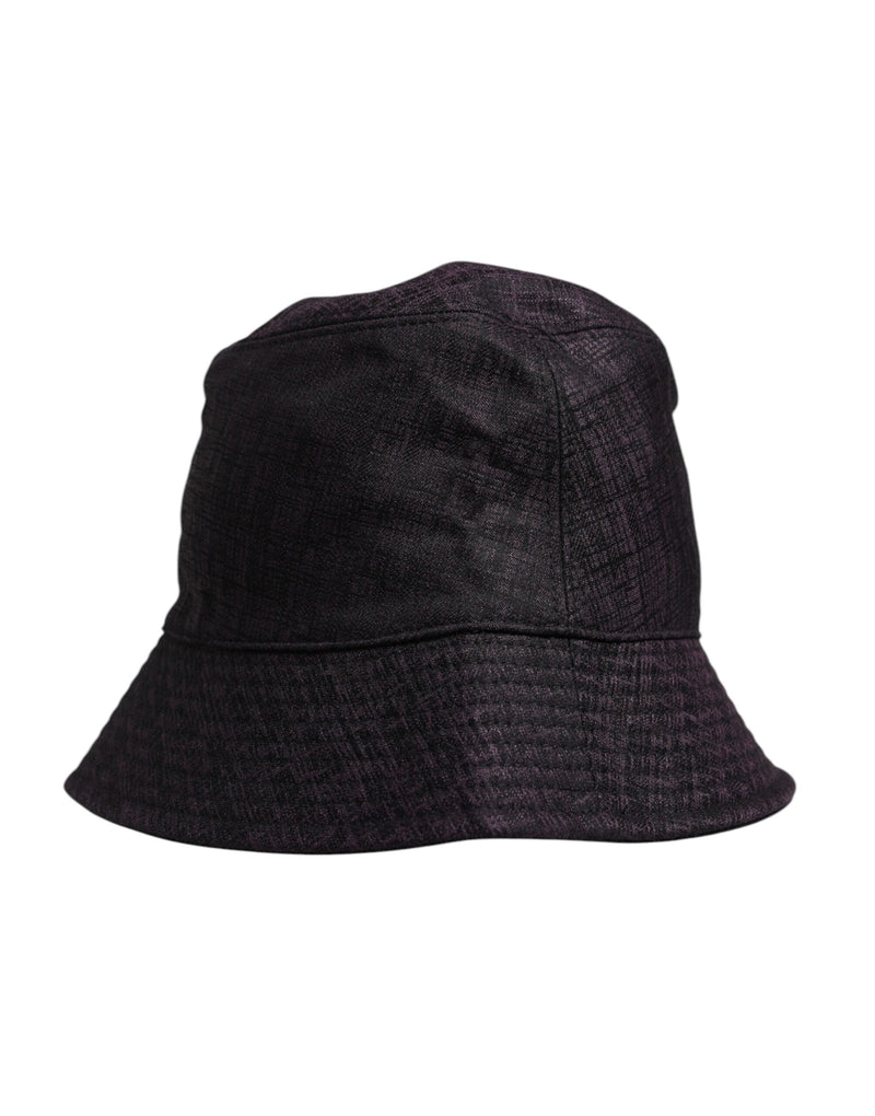Black Wide Brim Nylon Bucket Hat Dolce & Gabbana