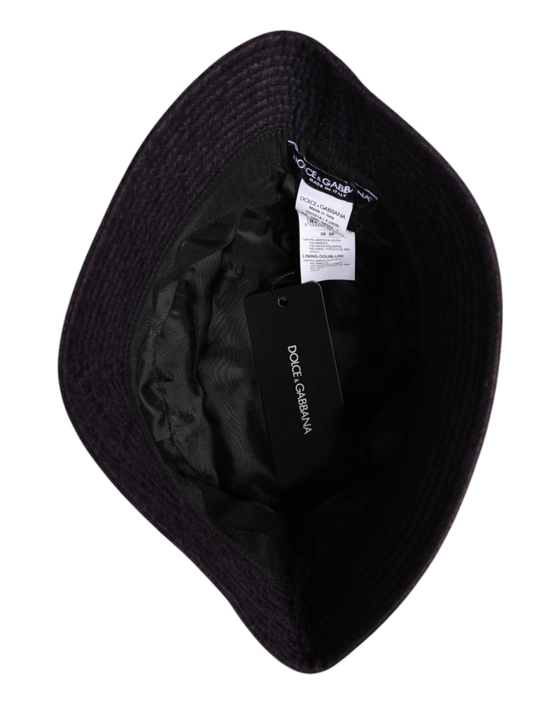 Black Wide Brim Nylon Bucket Hat Dolce & Gabbana