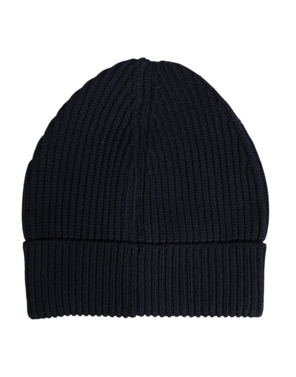 Black Cashmere Knitted Winter Beanie Hat Dolce & Gabbana