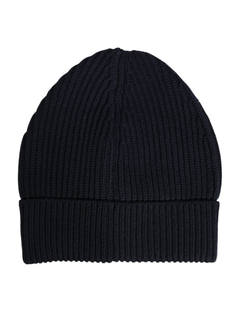 Black Cashmere Knitted Winter Beanie Hat Dolce & Gabbana