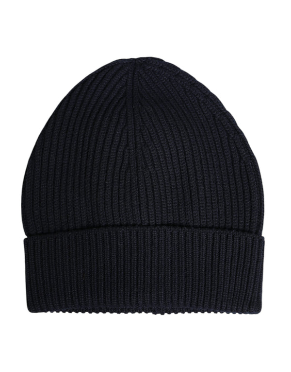 Black Cashmere Knitted Winter Beanie Hat Dolce & Gabbana