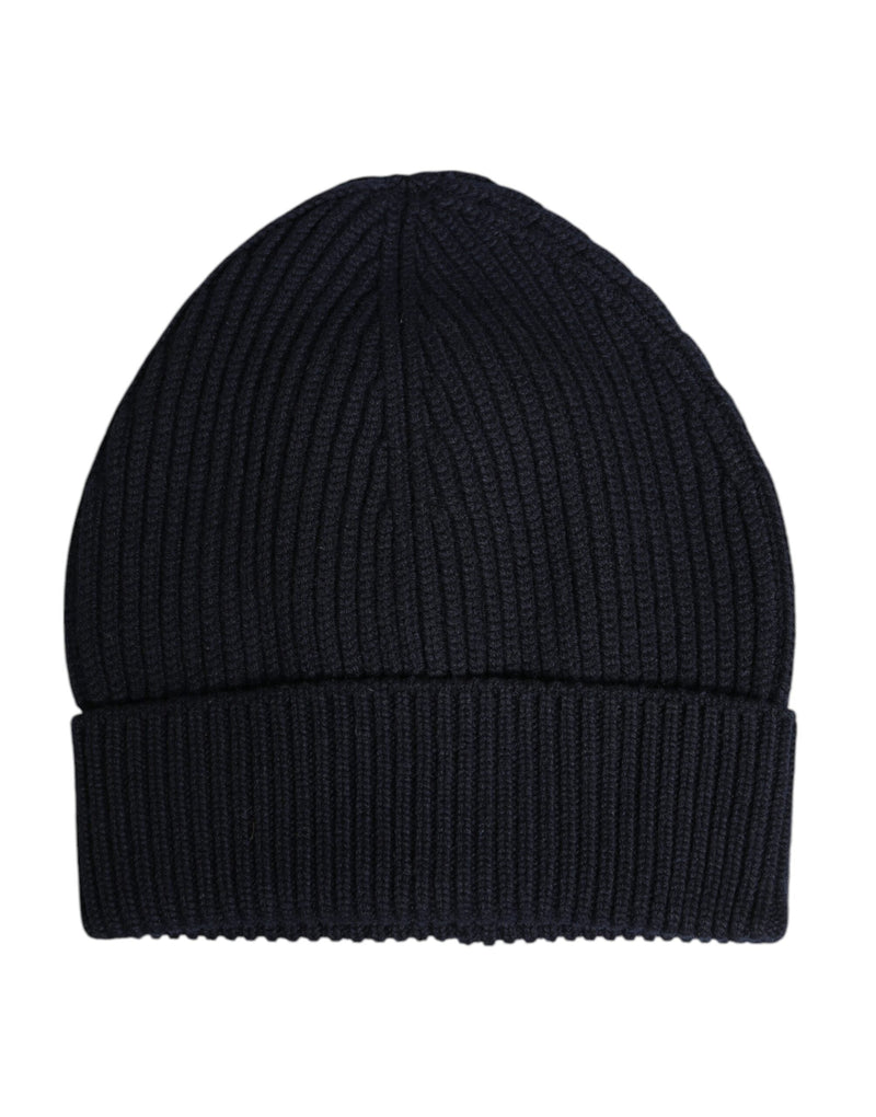 Black Cashmere Knitted Winter Beanie Hat Dolce & Gabbana