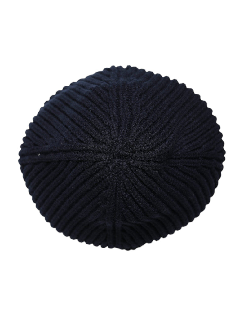 Black Cashmere Knitted Winter Beanie Hat Dolce & Gabbana