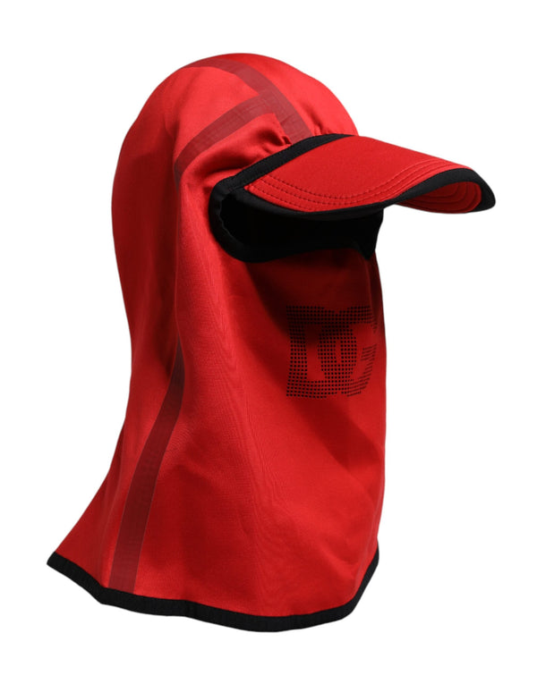Red Logo Polyester Wide Brim Balaclava Hat Dolce & Gabbana