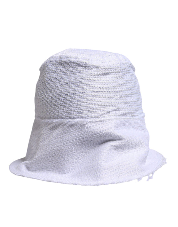 White Polyester Wide Brim Bucket Hat Dolce & Gabbana