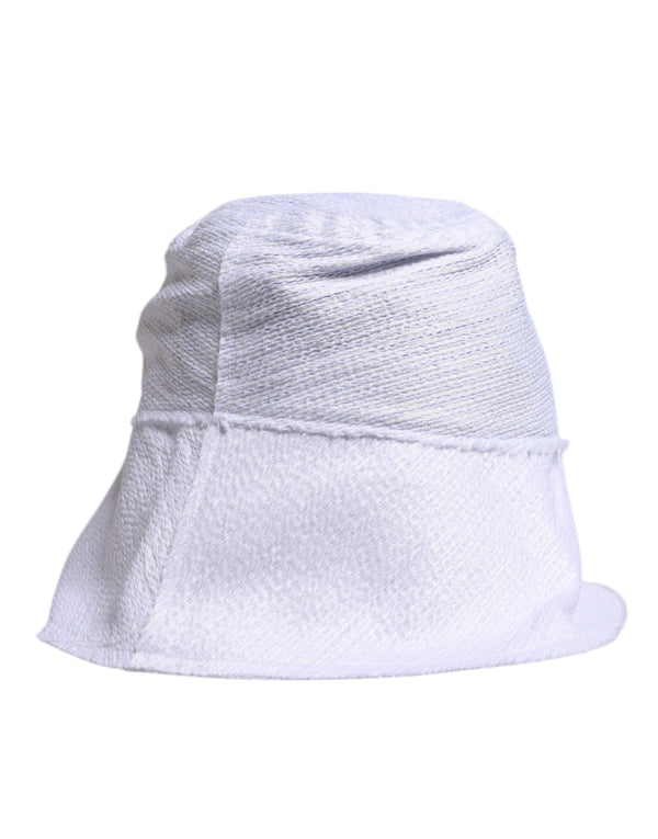 White Polyester Wide Brim Bucket Hat Dolce & Gabbana