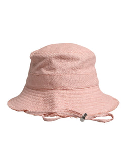 Pink Cotton Wide Brim Bucket Hat Dolce & Gabbana