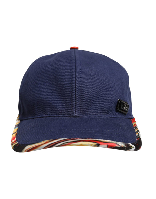 Blue Cotton 6 Panels Baseball Cap Dolce & Gabbana